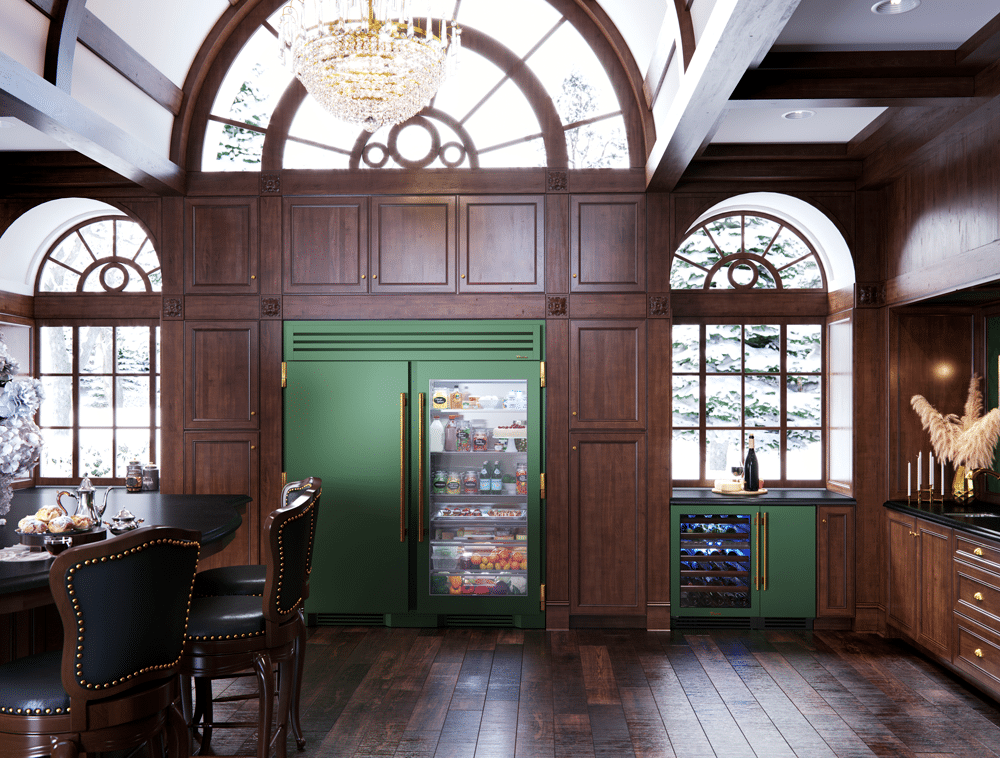 emerald - freezer and refrigerator - wood walls and floor