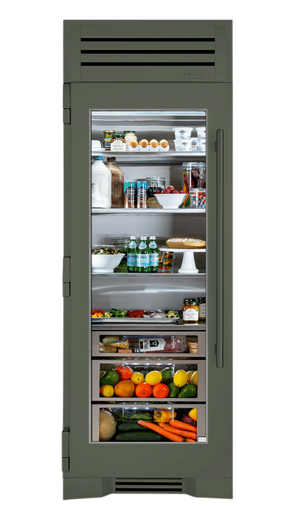 30 Inch - Refrigerator Column - Stainless Glass Door - LEFT Hinge