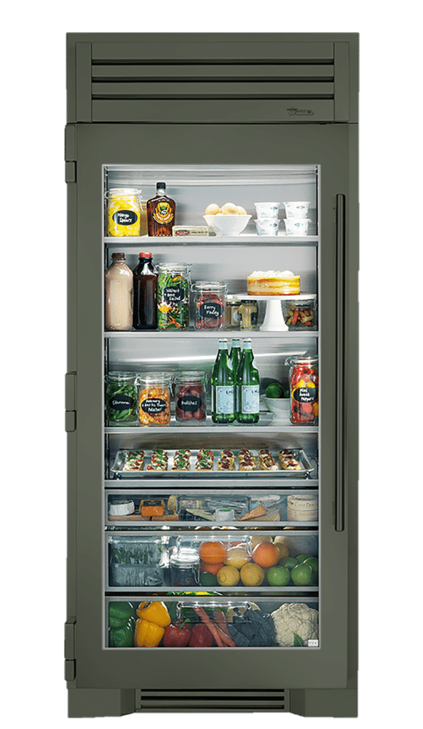 36 Inch - Refrigerator Column - Stainless Glass Door - LEFT Hinge