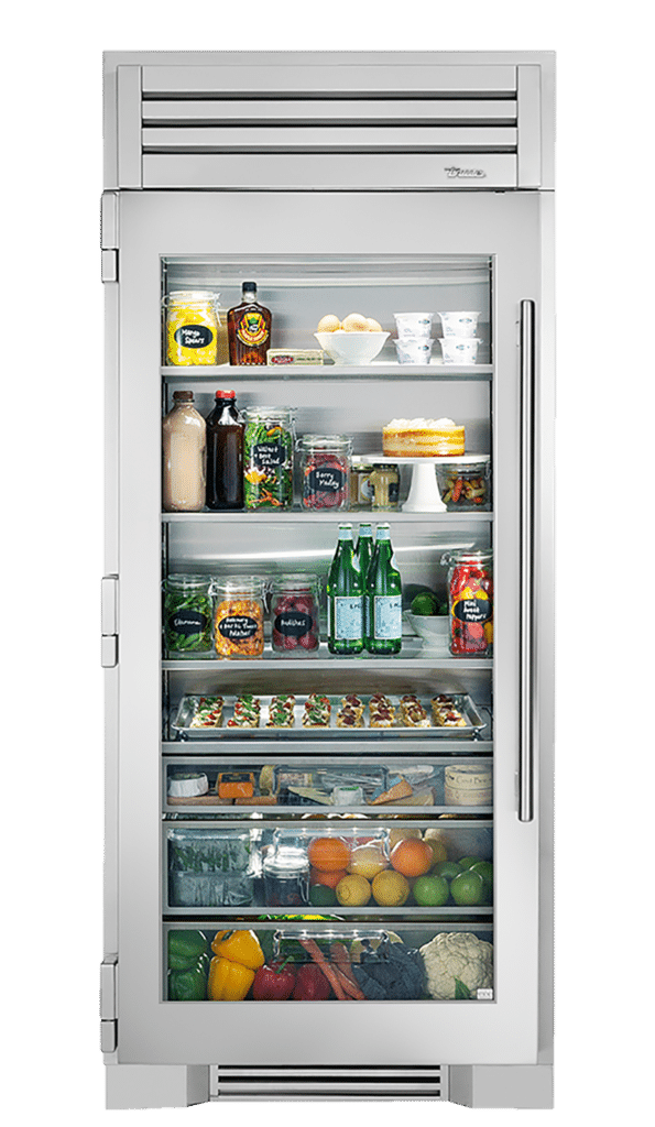 36" Glass Door Refrigerator Column in Stainless