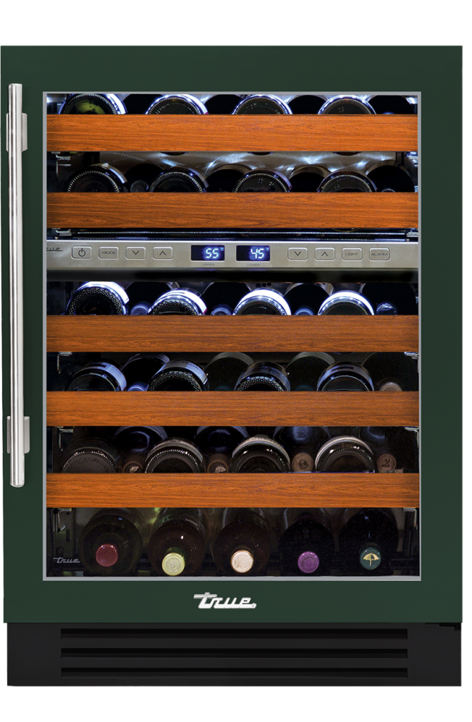 24" dual zone undercounter wine cabinet in emerald