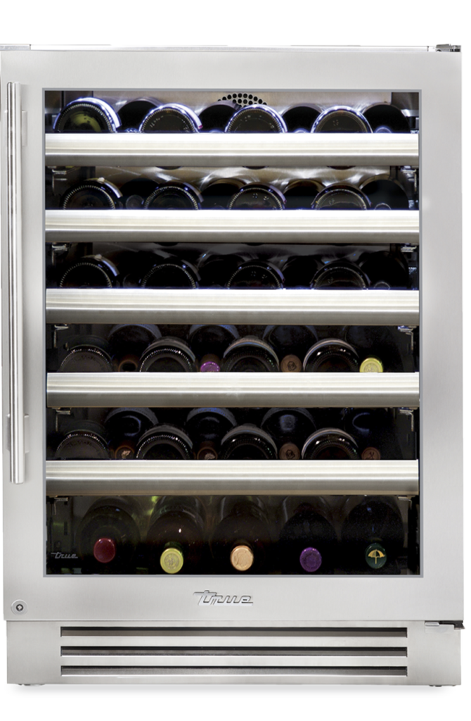 24" Undercounter wine cabinet in stainless glass