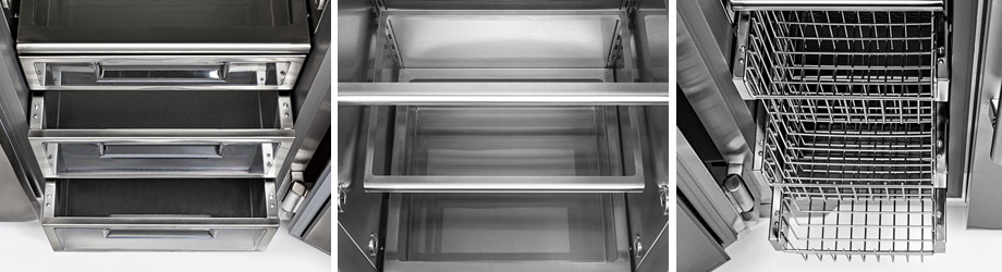 Refrigerator adjustable/removable stainless steel door bins and shelves