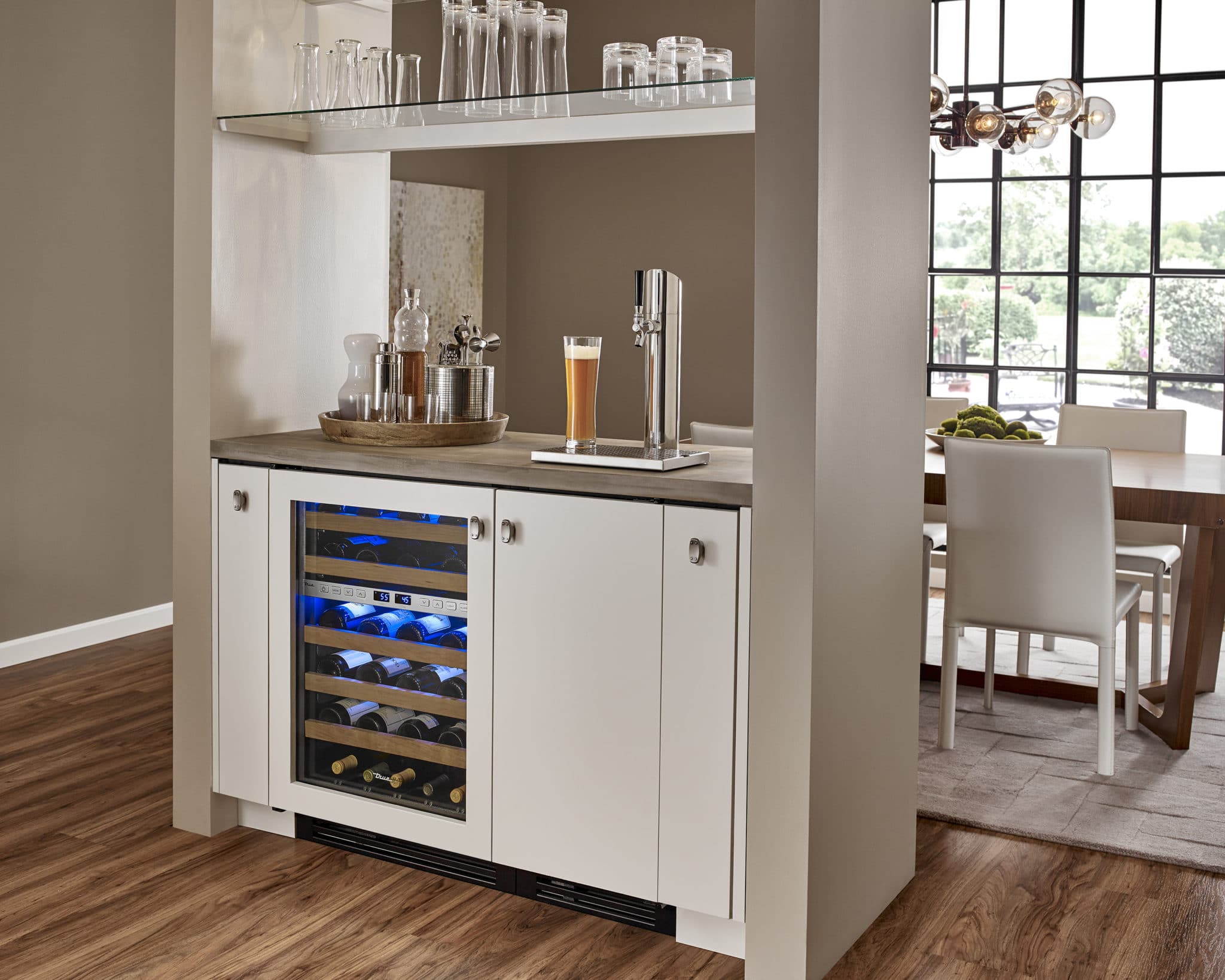 Bellevue - Undercounter wine cabinet - Beverage Dispenser - White cabinet - Standalone Countertop Drink Space