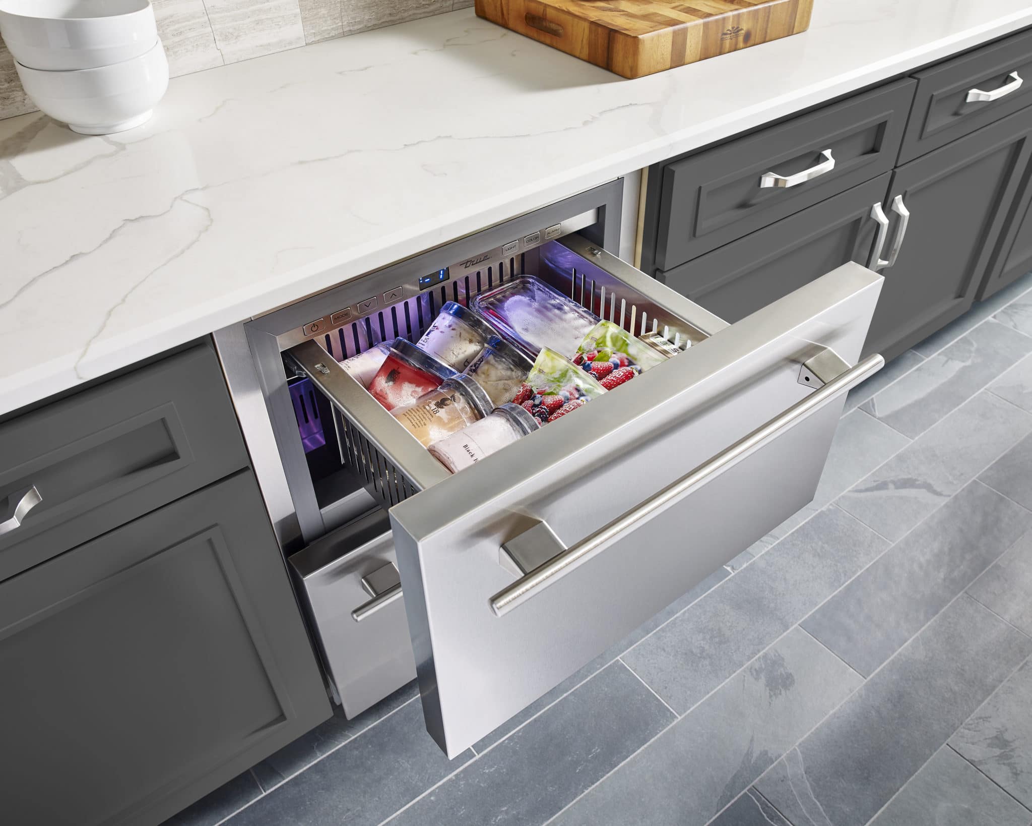 ChefsDrawer - Undercounter open drawer - side angle