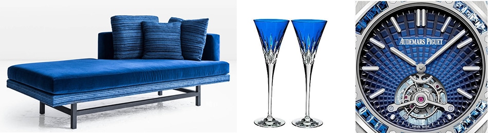Cobalt - couch - martini glass - watch