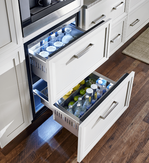 Undercounter Refrigerator Drawers - White Cabinets