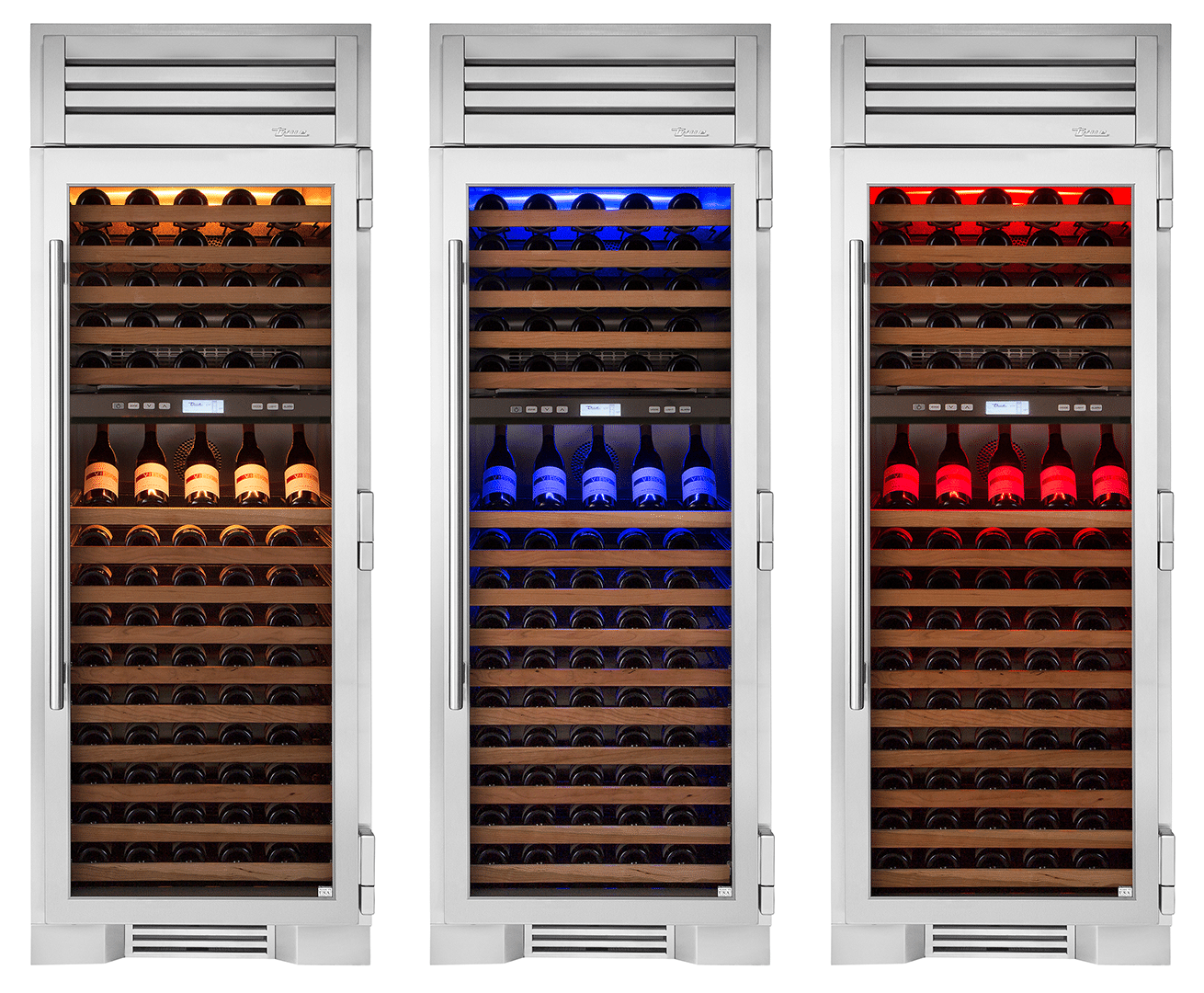 Wine Columns - Orange, Blue, Red Lighting