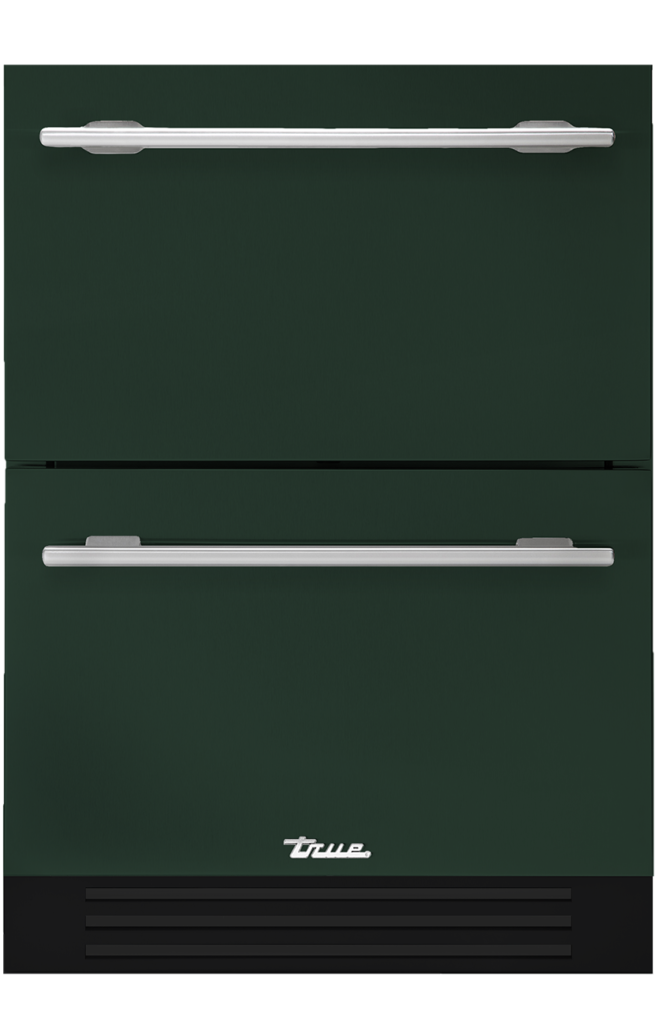Undercounter refrigerator drawer in emerald