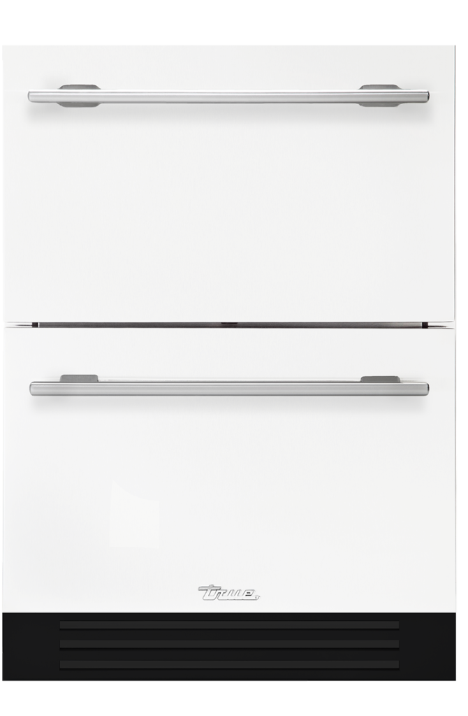 Undercounter refrigerator drawer in matte white