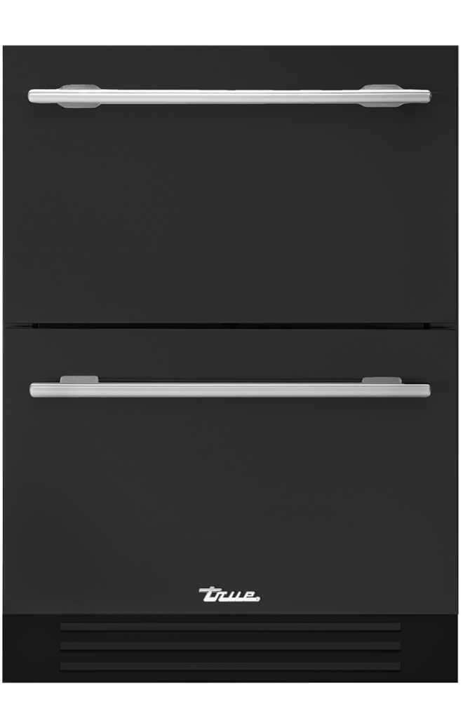 Undercounter refrigerator drawer in ultra matte black