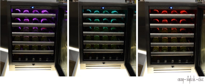 Cozy Stylish Chic photo - wine cabinets with purple, green, red lighting