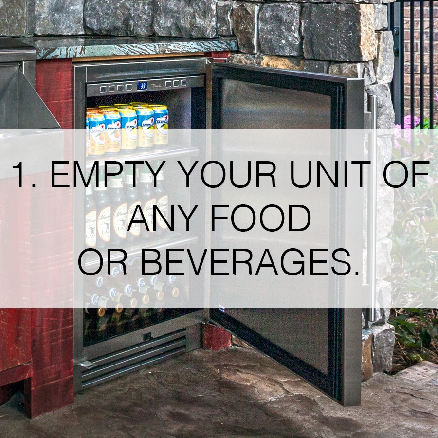 winterize - step 1 - empty unit