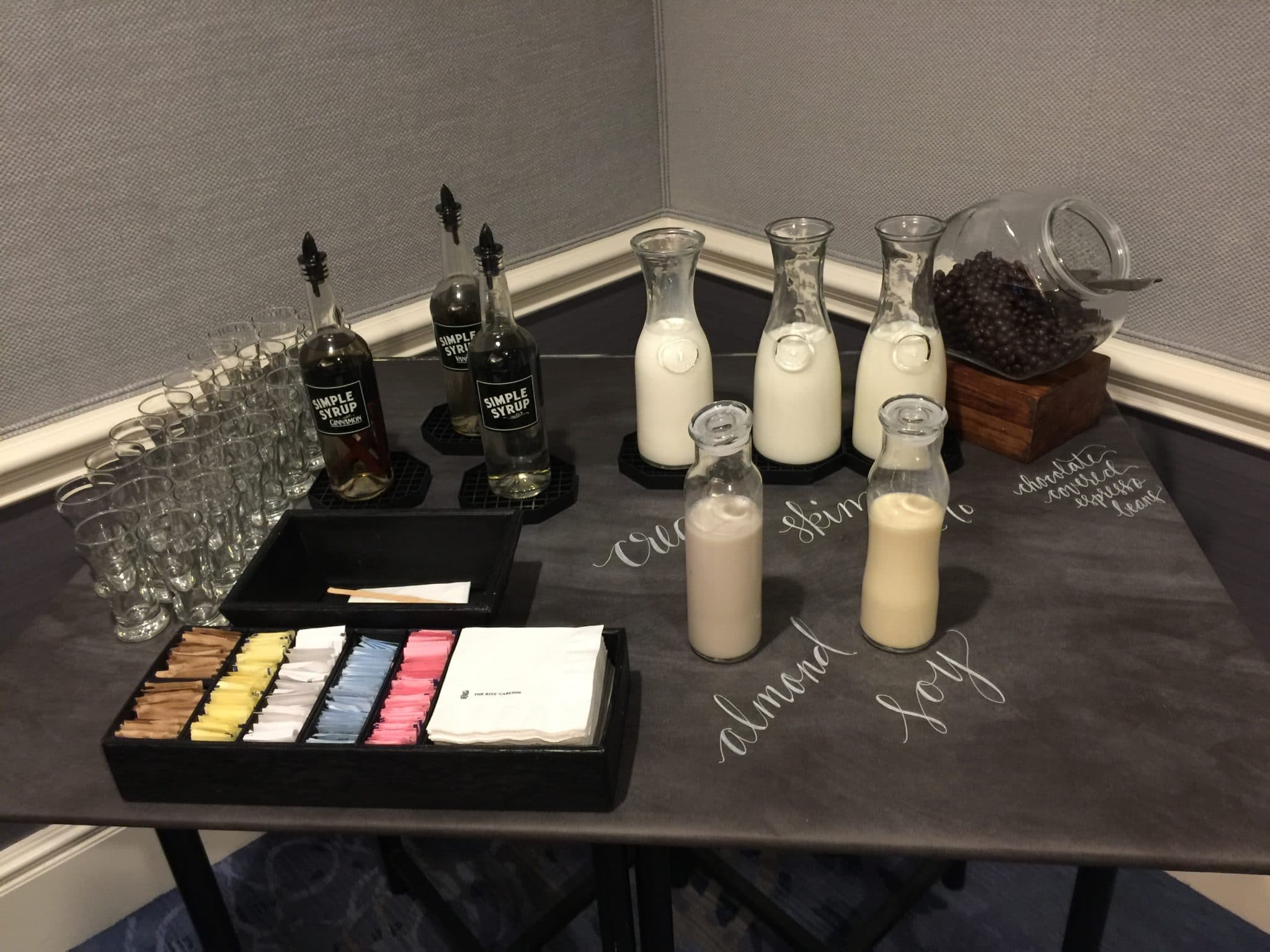 Coffee and Coffee Ingredients on table
