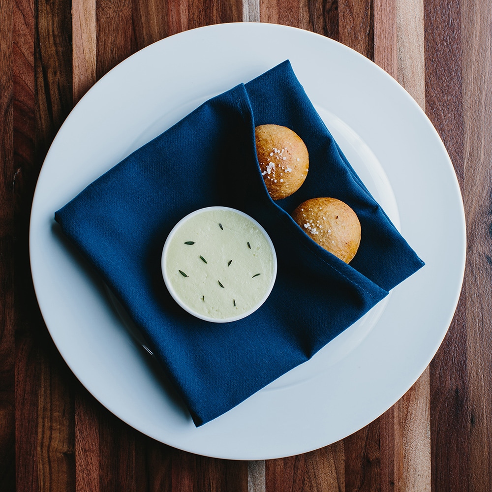 SH Food - Blue Cloth Napkin on plate