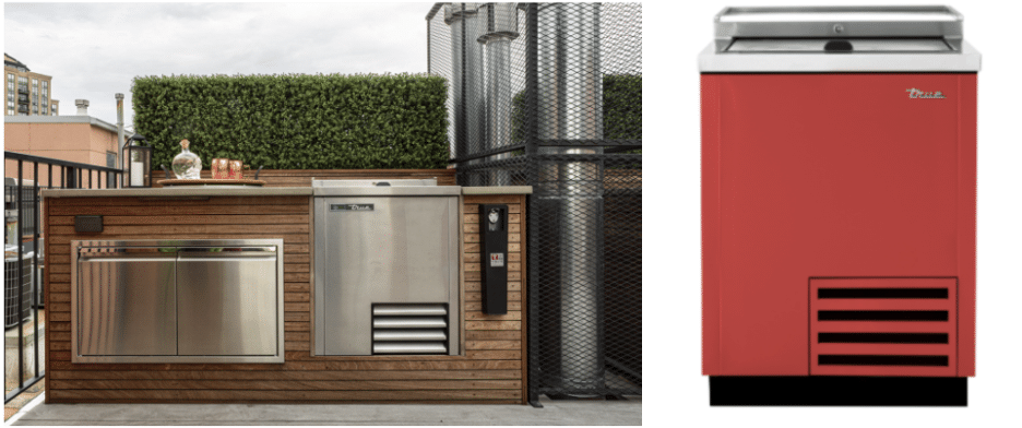 indoor/outdoor Undercounter Wine Cabinet and Retro Red beer Beverage Dispenser 