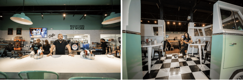 Brownstone Pancake Factory owner and Chef Bobby Bournias - Interior designer Vanessa Deleon