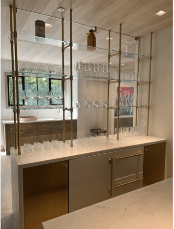 Antique White and Brass True Residential units - two freezers and one glass door refrigerator