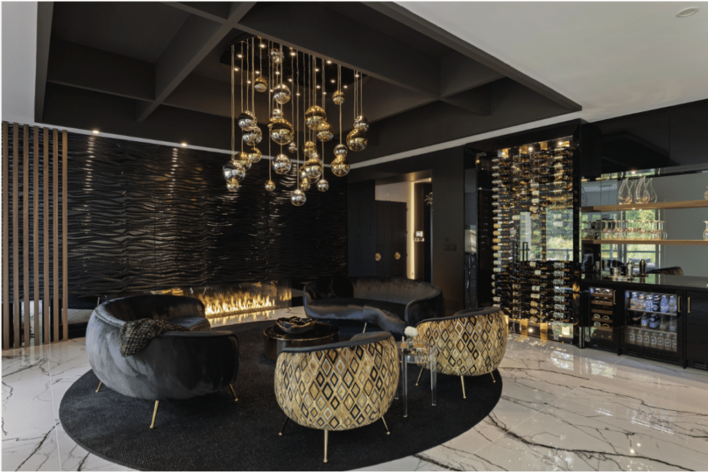 Erika Friesen - Dinning Area Formal Black Design and Marble