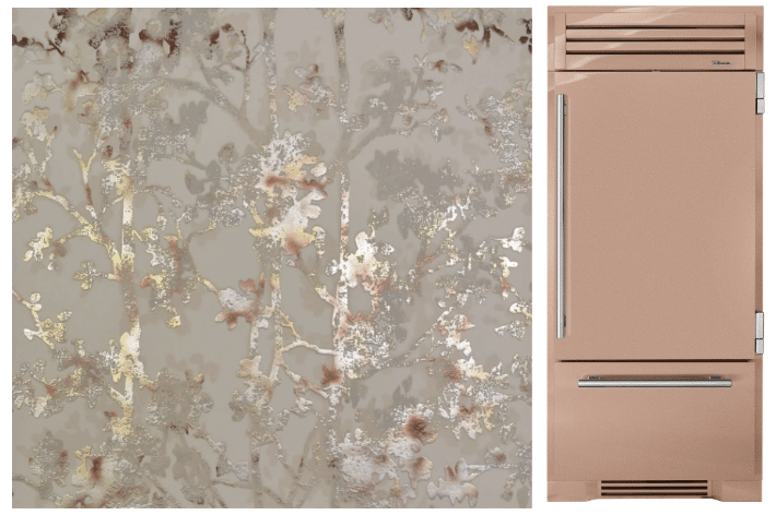 Champagne Refrigerator Column and Beige Champagne-Tinted Shimmer