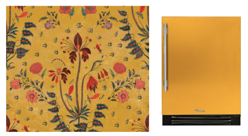 Saffron Undercounter Refrigerator - Matching Floral-Patterned Square (1)