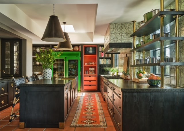 Kitchen Display with Custom Bright Green Colored Glass Door Refrigerator (1)