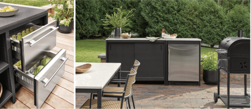 Outdoor Kitchen Scene - Undercounter Drawer Refrigerator and Undercounter Refrigerator