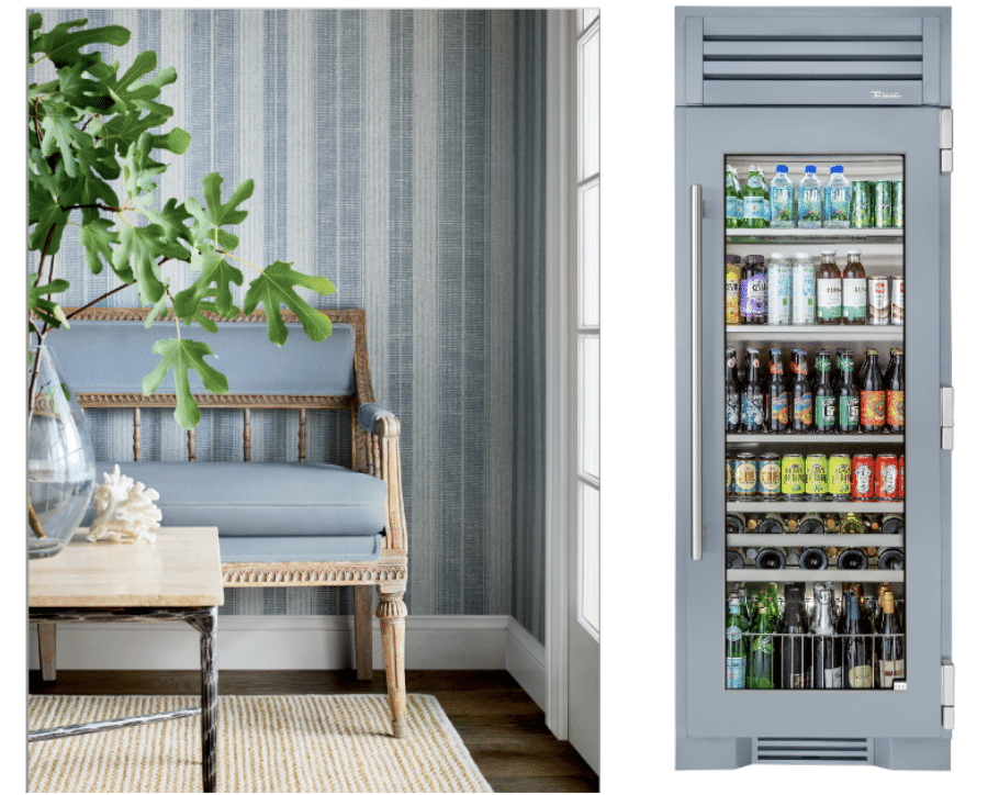 Bluestone Beverage Column with Color Matched Wall and Lounge Room Furniture (1)