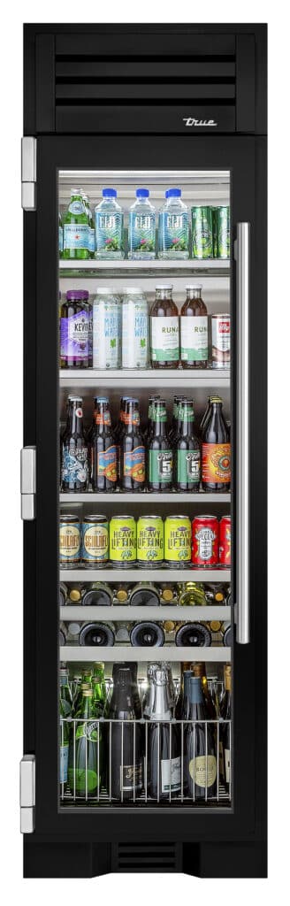 24 Inch - Beverage Column - Stainless Glass Door - LEFT Hinge - Gloss Black Color Swatch