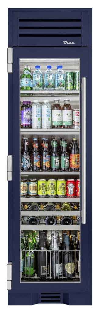 24 Inch - Beverage Column - Stainless Glass Door - LEFT Hinge - Cobalt Color Swatch