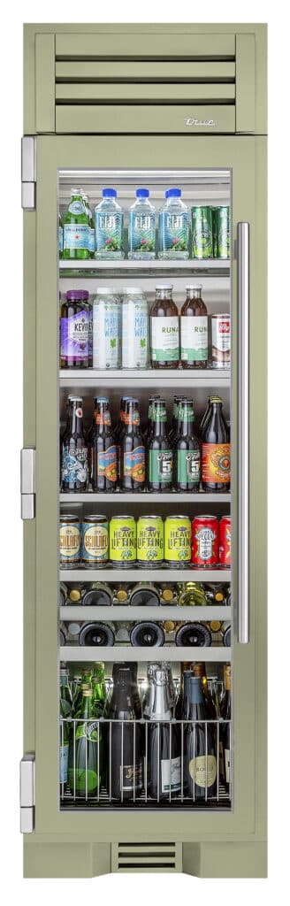 24 Inch - Beverage Column - Stainless Glass Door - LEFT Hinge - Sage Color Swatch