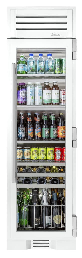 24 Inch - Beverage Column - Stainless Glass Door - RIGHT Hinge - Matte White Color Swatch