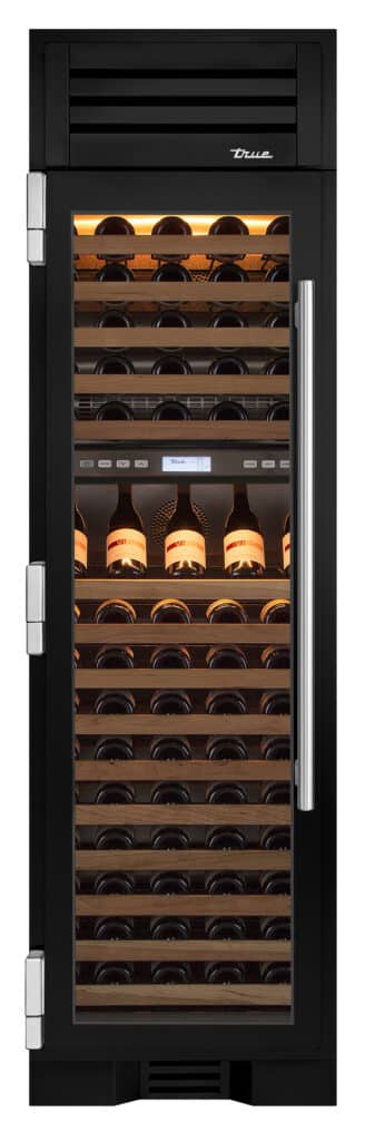 24 Inch - Dual Zone Wine Column - Stainless Glass Door - LEFT Hinge - Gloss Black Color Swatch