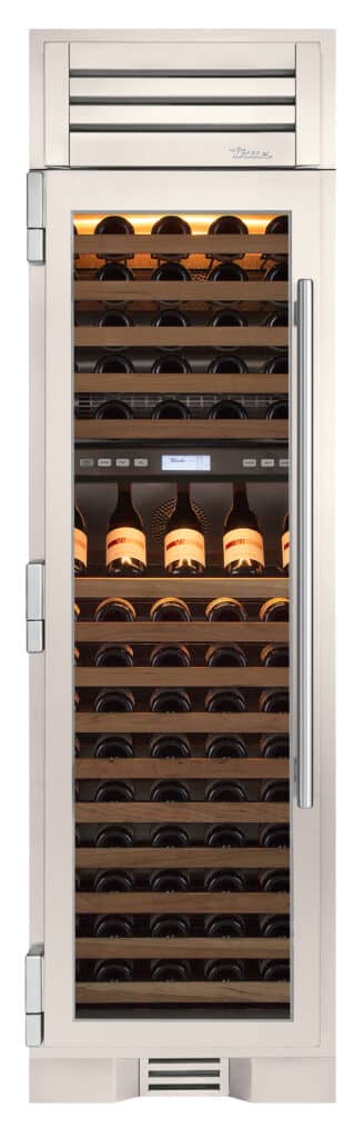 24 Inch - Dual Zone Wine Column - Stainless Glass Door - LEFT Hinge - Antique White Color Swatch