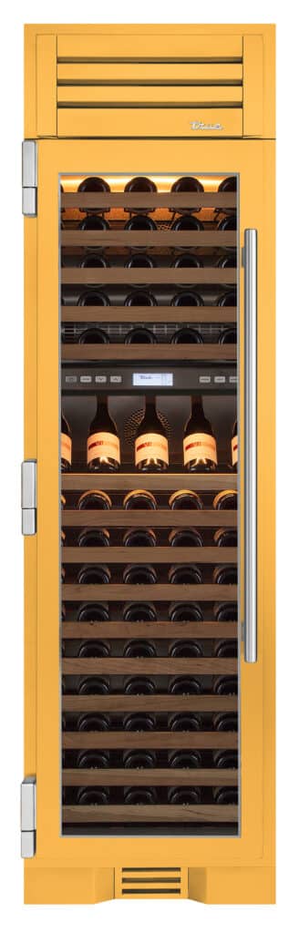 24 Inch - Dual Zone Wine Column - Stainless Glass Door - LEFT Hinge - Saffron Color Swatch