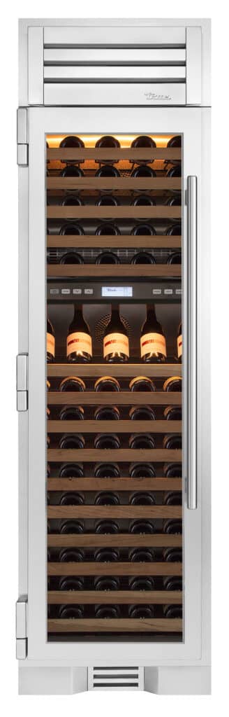 24 Inch - Dual Zone Wine Column - Stainless Glass Door - LEFT Hinge