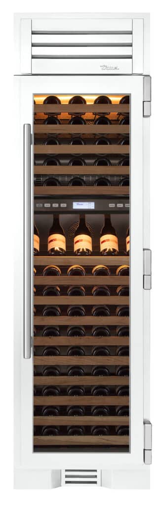 24 Inch - Dual Zone Wine Column - Stainless Glass Door - RIGHT Hinge - Matte White Color Swatch