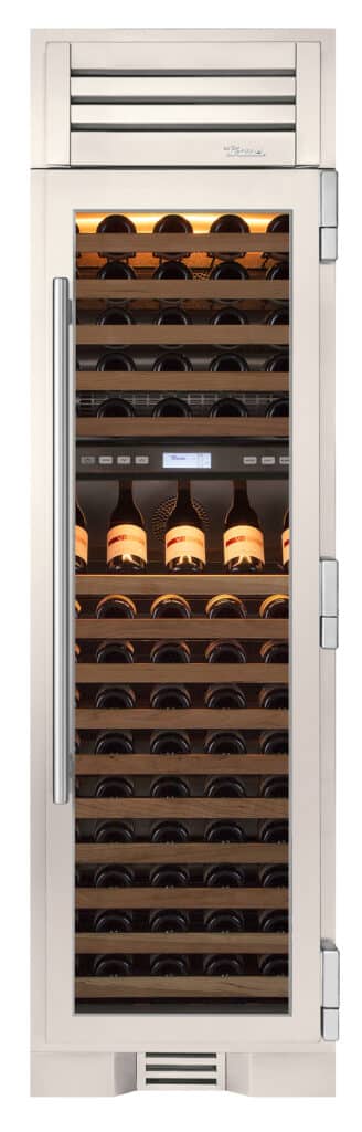 24 Inch - Dual Zone Wine Column - Stainless Glass Door - RIGHT Hinge - Antique White Color Swatch