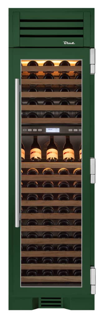 24 Inch - Dual Zone Wine Column - Stainless Glass Door - RIGHT Hinge - Emerald Color Swatch