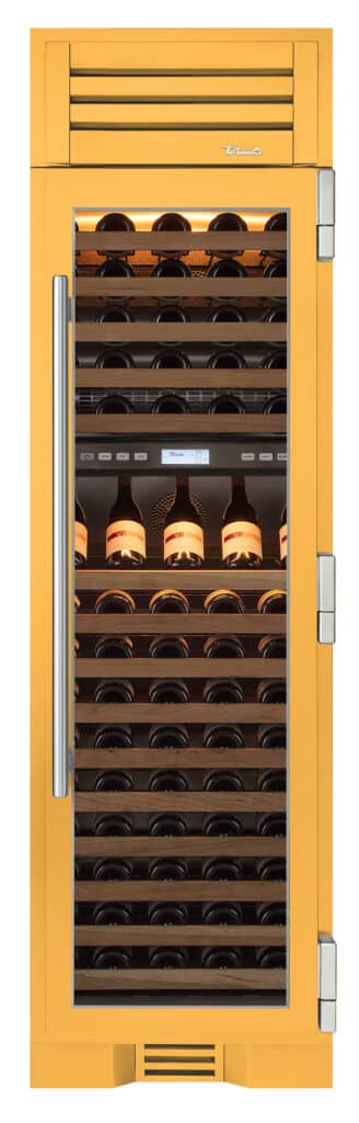 24 Inch - Dual Zone Wine Column - Stainless Glass Door - RIGHT Hinge - Saffron Color Swatch