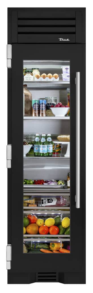 24 Inch - Refrigerator Column - Stainless Glass Door - LEFT Hinge - Matte Black Color Swatch