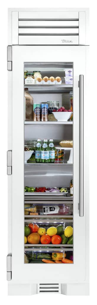 24 Inch - Refrigerator Column - Stainless Glass Door - LEFT Hinge - Matte White Color Swatch