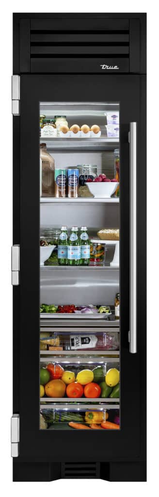 24 Inch - Refrigerator Column - Stainless Glass Door - LEFT Hinge - Gloss Black Color Swatch