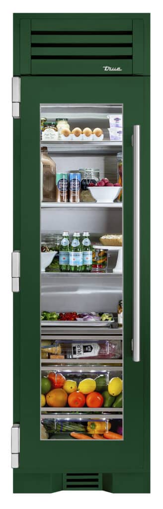 24 Inch - Refrigerator Column - Stainless Glass Door - LEFT Hinge - Emerald Color Swatch