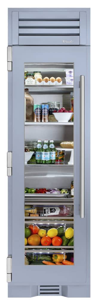24 Inch - Refrigerator Column - Stainless Glass Door - LEFT Hinge - Bluestone Color Swatch