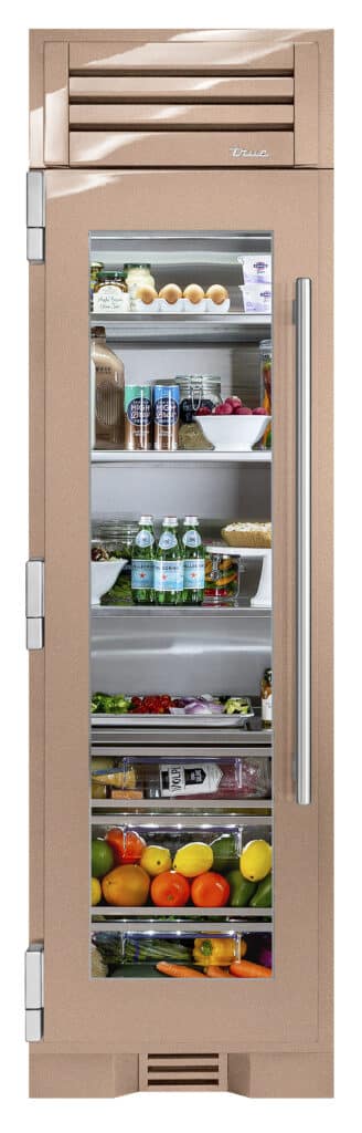 24 Inch - Refrigerator Column - Stainless Glass Door - LEFT Hinge - Champagne Color Swatch