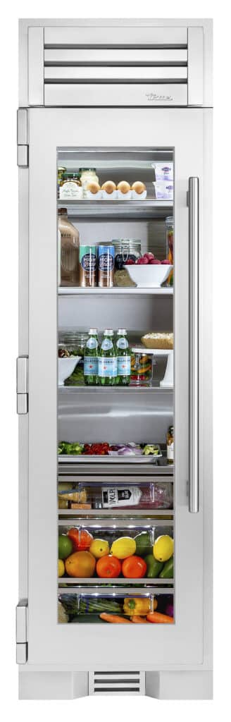 24 Inch - Refrigerator Column - Stainless Glass Door - LEFT Hinge