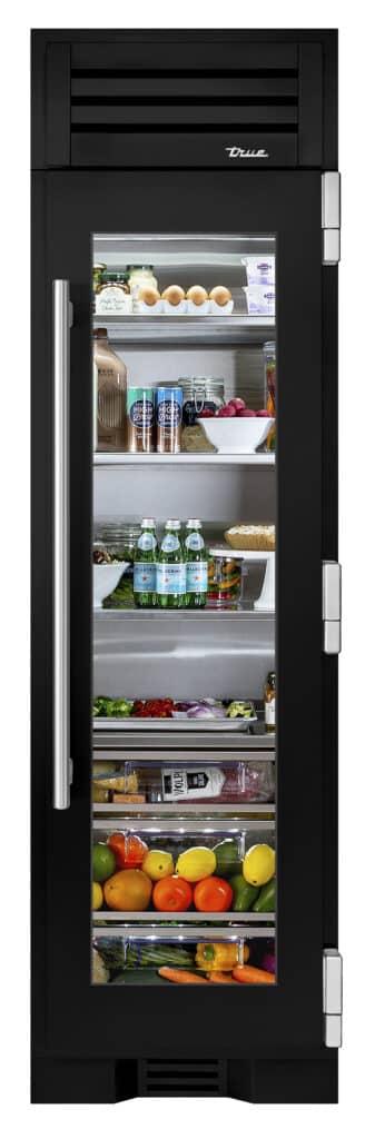 24 Inch - Refrigerator Column - Stainless Glass Door - RIGHT Hinge - Gloss Black Color Swatch