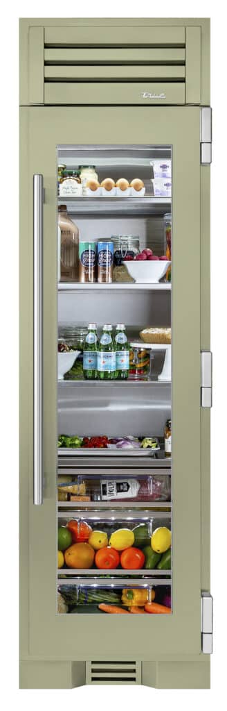 24 Inch - Refrigerator Column - Stainless Glass Door - RIGHT Hinge - Sage Color Swatch